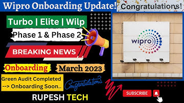 wipro onboarding update | Onboarding - Mar 2023 | Turbo, Elite Wilp - P1 & P2 | Congrats!👍🔥