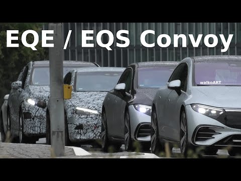 Mercedes Erlkönig EQE & EQS Convoy * Letzte Testfahrten! Last test drives! 4K SPY VIDEO