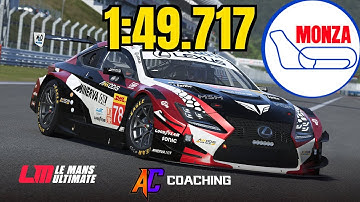 LMU Hotlap Fixed Setup 42l Lexus LMGT3 Monza | AC/23 COACHING | Le Mans Ultimate v1.2