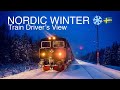 Nordic winter   train drivers view stersund to sundsvall