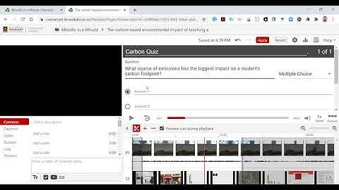 Adding a quiz question into a Panopto video