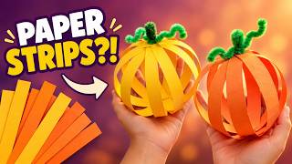 How to Make a 3D Paper Pumpkin from Strips | Easy Fall Craft