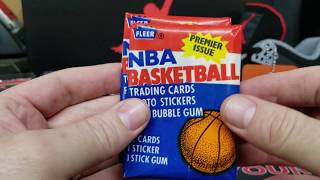 The hunt for my holy Grail card....two 86-87 Fleer basketball wax packs!