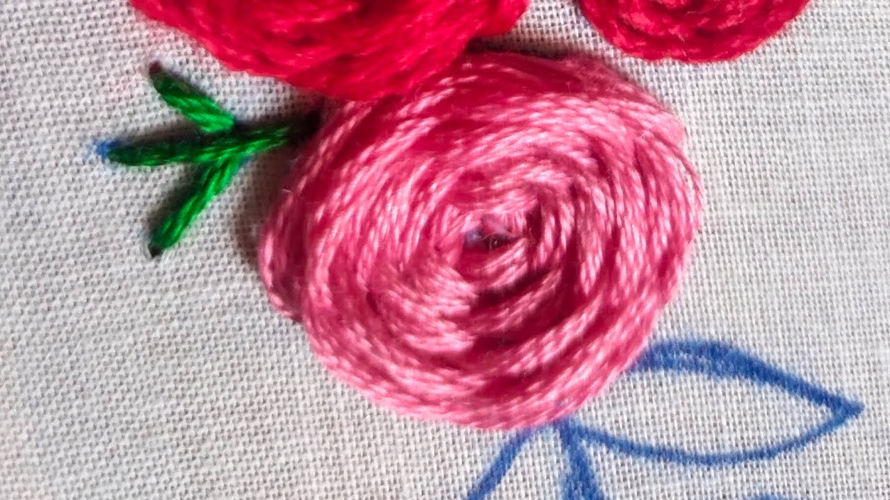 Woven rose embroidery tutorial part 3. Hand embroidery design.. YouTube