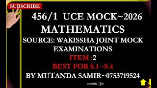 WAKISSHA UCE MATH ITEM 2 2026