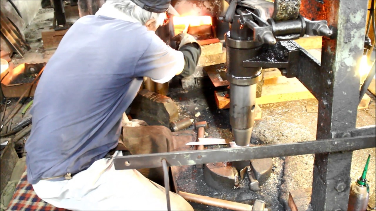 Tanaka Black smith in Miki Forging Japanese chef knife