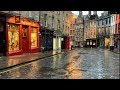 Scotland Walks: Edinburgh (Castlehill- Victoria street - Grassmarket). Rainy morning walk.