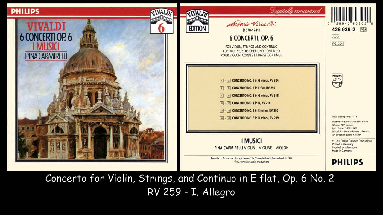 Vivaldi - 6 Concertos Op. 6 - I Musici - Pina Carmirelli - 1977