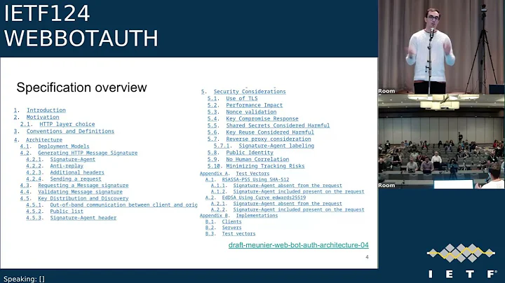 IETF 124: Web Bot Auth (WEBBOTAUTH) 2025-11-04 19:30