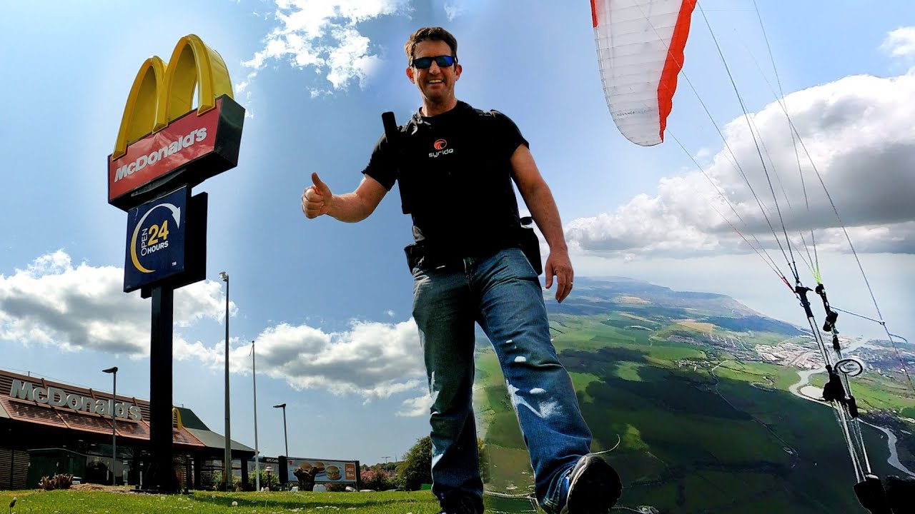 Полет в Макдоналдс на параплане