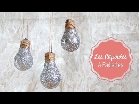 diy déco ♡ les ampoules à paillettes - youtube