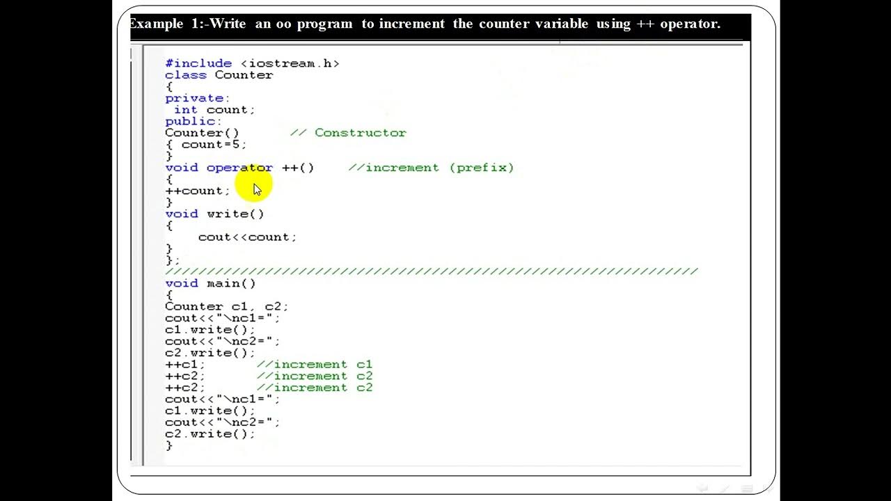 Lecture1 Part1 Unary operator overloading - YouTube