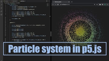 Particle system with wavy movement in p5.js | Coding Project #4