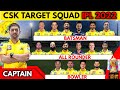 IPL 2022 | CSK Team Target Squad | CSK Squad for IPL 2022 | CSK Team 2022 | IPL 2022 CSK Players