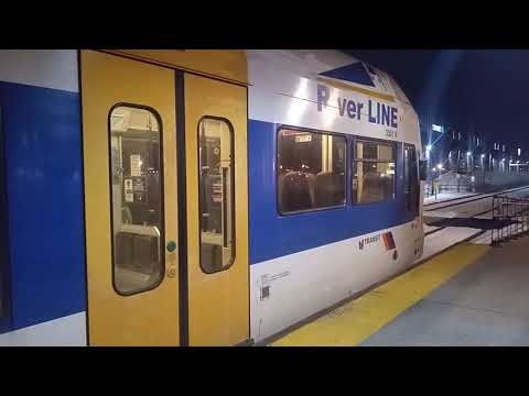 NJ Transit River Line 2-Car Train Departing Hamilton Avenue 
