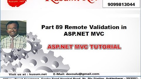 Part 89 Remote Validation in ASP NET MVC