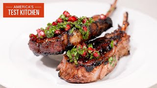 Detailed Pomegranate-Glazed Grilled Lamb Chops | America's Test Kitchen Details