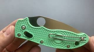 Spyderco Manix 2 M4 Lightweight Knife Mint Green 3.37 Satin