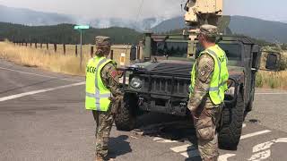 California National Guard Soldiers Provide Traffic Control Points at Greenville Fire