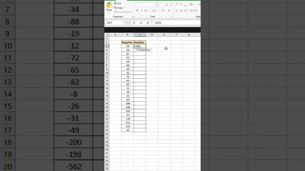 Abs function in Microsoft Excel tips and tricks 🙂😀 