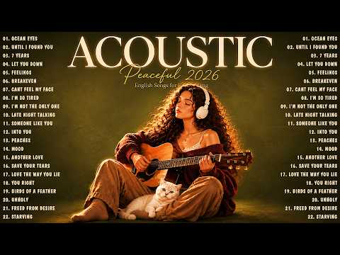 Peaceful Acoustic Songs 2026 🌿 English Songs for Relaxing