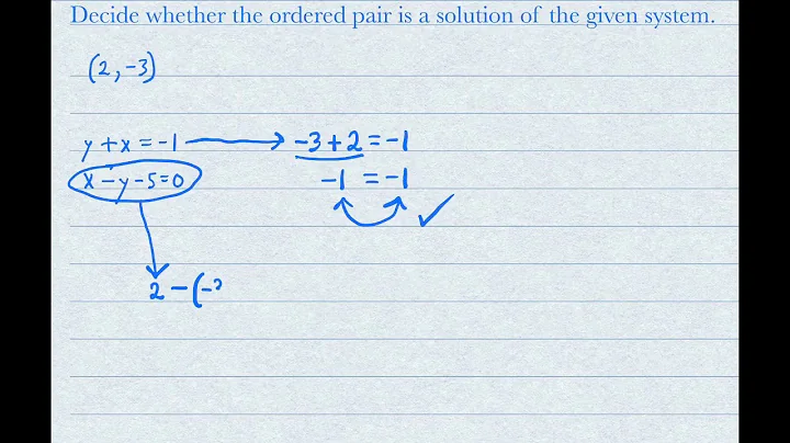 Determine if the ordered pair is a solution, Part 1