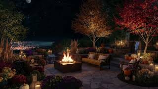 Starlight Garden Ambience - Fire Pit, Ocean Waves, Cozy, Relax, Sleep, Study