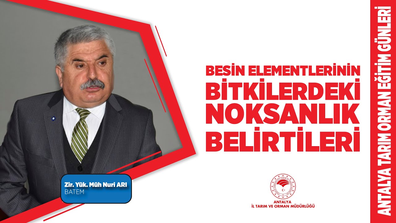Besin Elementlerinin Bitkilerdeki Noksanlık Belirtileri - Antalya Tarım Orman Eğitim Günleri