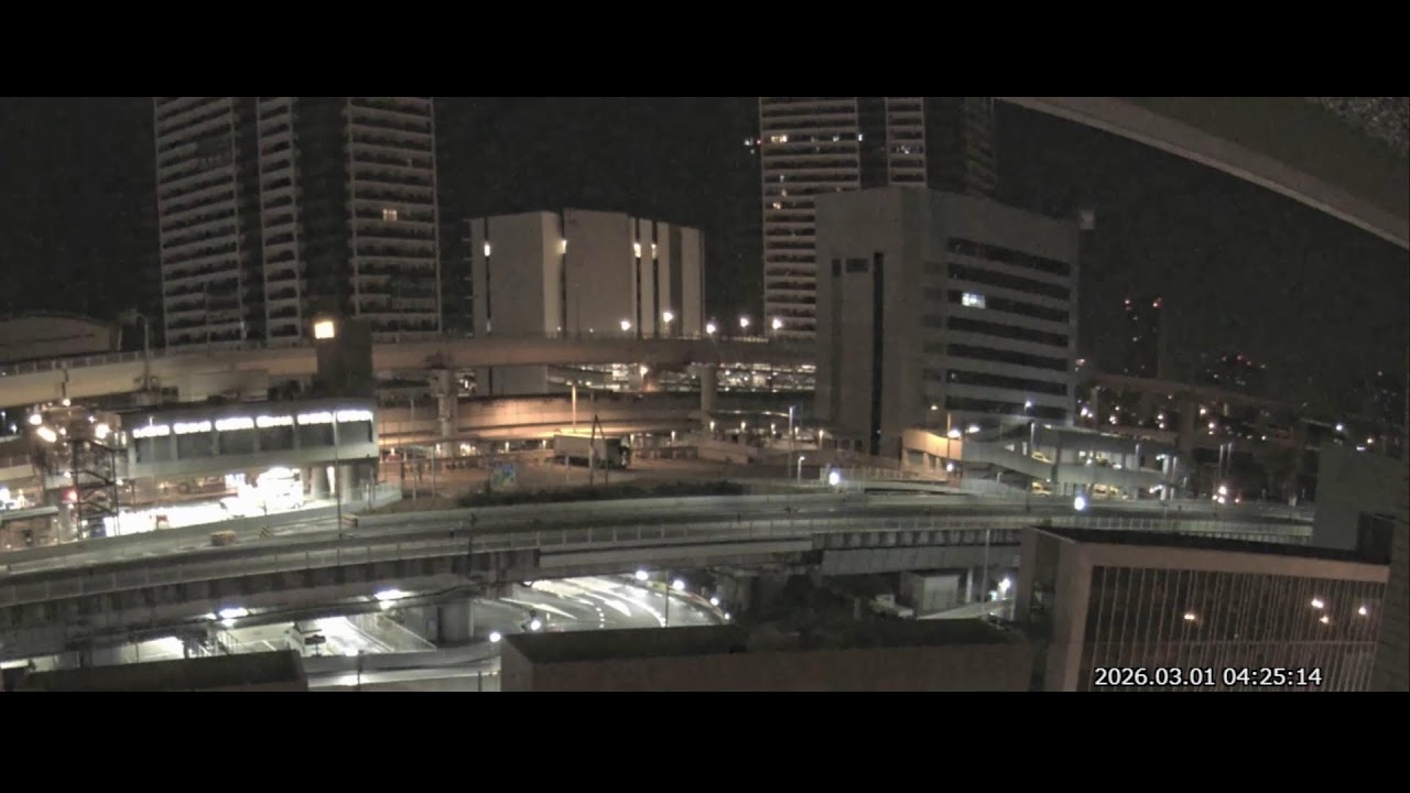 阪神高速3号神戸線 京橋PA付近 ライブカメラ Japan Hanshin Expressway No.3 Kobe Line Kyobashi rest area near Live Camera.