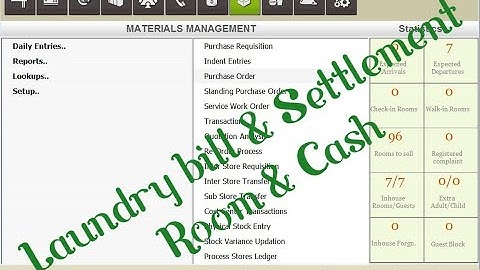 IDS NEXT 6.5 OR 7.0 | HOW TO CREATE LAUNDRY BILL IN IDS , ITS SETTLEMENT