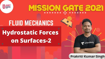 Hydrostatic Forces on Surfaces-2 | FLUID MECHANICS |  MISSION GATE 2021 | Prakriti Kumar