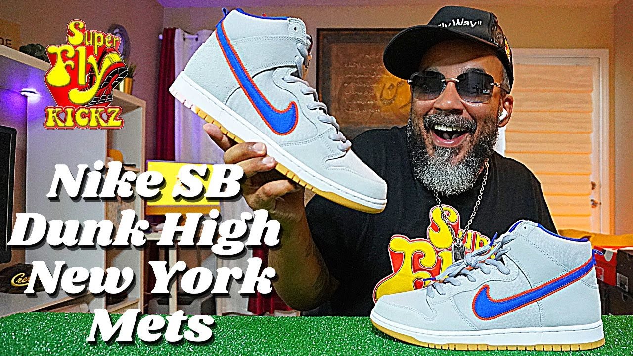 THE NIKE DUNK SB HIGH NEW YORK METS THEY WILL WIN THE WORLD SERIES THIS  YEAR WITH THIS ONE FIRE 