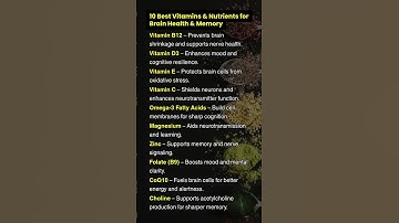 10 Best Vitamins & Nutrients for Brain Health & Memory