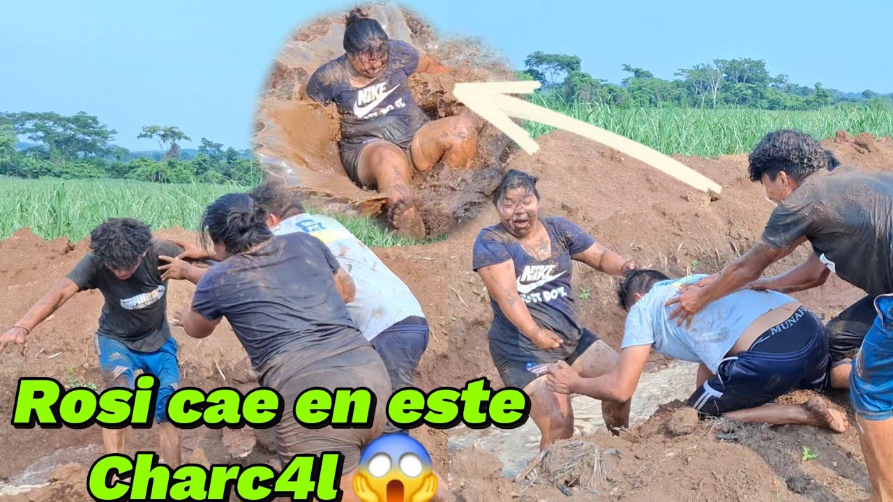Retos extremo😱Rosi Cae en un charco de Lodo🤣Ever Empuja a Lucas 😡