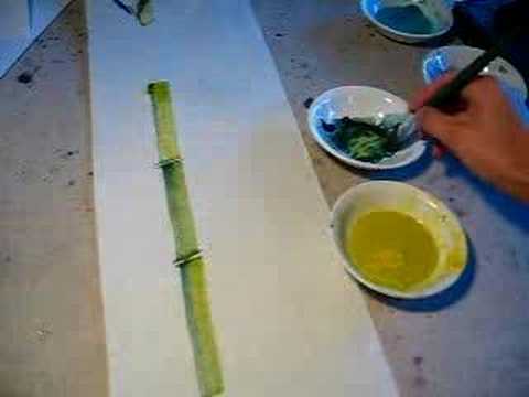 Painting/Calligraphy - Bambbo with flathead brush
