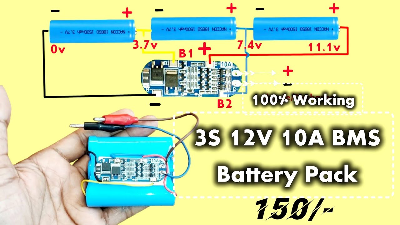 How to Make a 3S 12V BMS Battery Pack At Home || Reuse Old Laptop ...