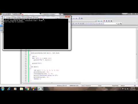 REVERSE AN ARRAY USING C PROGRAMMING