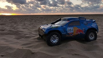 Red bull VW Touareg Arrma Senton 3S Beach bash