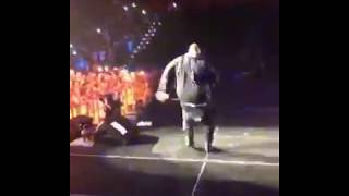 DJ Khaled showing his moves to his fans on stage!!