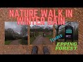 Walk in the rain  epping forest london  new years in the winter rain  meditative sights  sounds