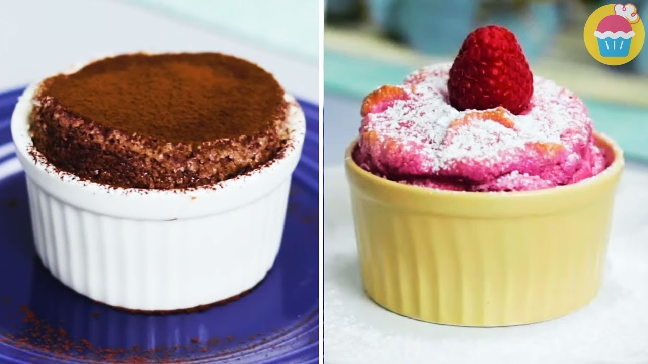 Soufflé de Chocolate y de Frambuesa Recetas de repostería deliciosa
