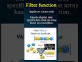 What is filter() in JavaScript? 🔥 Filter in Arrays! #shorts