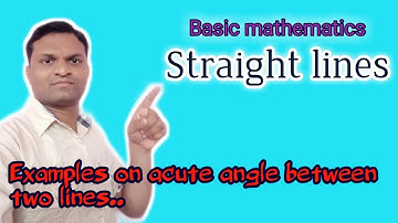 MSBTE | Diploma math’s | Basic Mathematics | M1 | Straight Lines | Acute angle between two lines