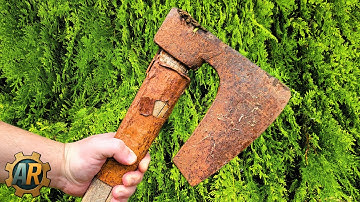 I Restored This Rusty Old Axe | Custom Wood Handle With Leather Wrap!