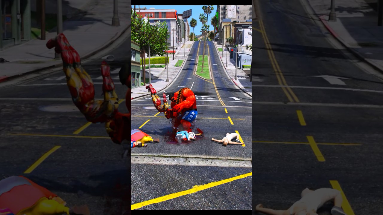 Outline Video GTA -V Hulk ko thande Pani me dhakka de dia 😂 #gta5 #funnyshorts #shortsfeed