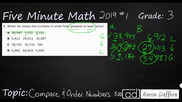 3rd Grade STAAR Practice Compare and Order Numbers (3.2D - #6)