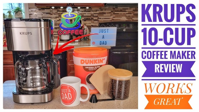KRUPS Essential 12 Cup Drip Coffee Maker, Digital Programmable Brewer
