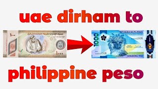 UAE Dirham To Philippine Peso Exchange Rate Today | AED To PHP | Dirham To Peso | Dubai Dirham Rate