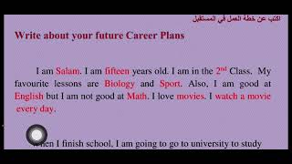 ثاني متوسط / انشاء الوحدة السادسة Unit Six ( خطة العمل في المستقبل Future Career Plans )