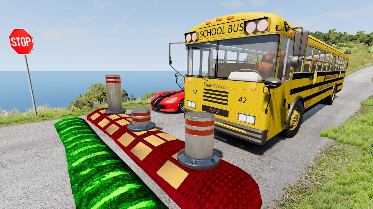 Cars vs Massive ⚠️ Speed Bumps and Bollards #5 ⚠️ – BeamNG.Drive